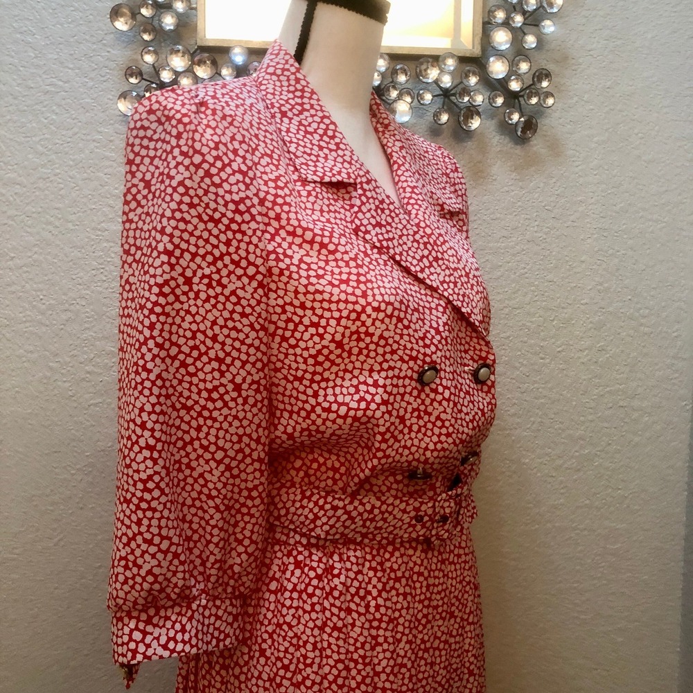 Brell Originals Dress Womens 10 80s Polka Dot Light Weight Red and White Retro - Picture 5 of 10